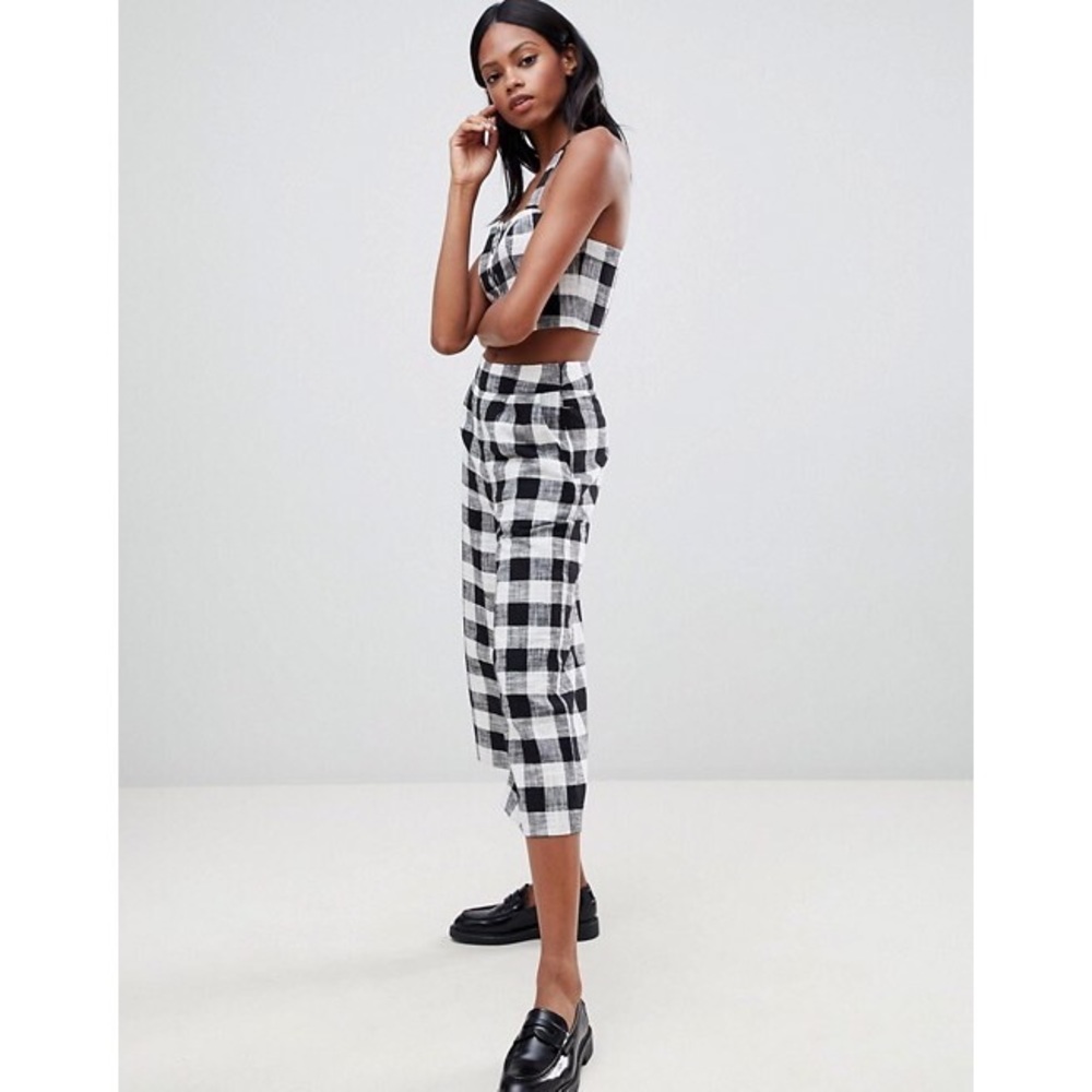 NWT Whistles Gingham Linen Mix Trouser sz 10